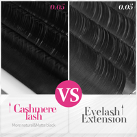 Abonnie Velvet Lash Extension Supplies 0.03 0.05 Matte Black Cashmere Noir Lash Extension Trays Easy to Fan Eyelash Extensions