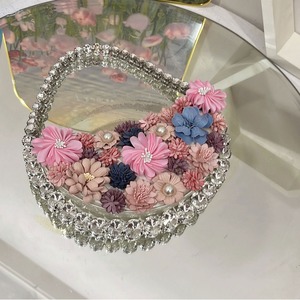 Floral Pearl <b>Chain</b> PU Luxury <b>Handbag</b> Women Half Moon Shape Single Strap Elegant Clutch for Wedding & Evening Party - Product Image 5