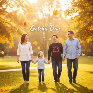 Camiseta de manga larga con símbolo de triángulo y corazón, para el Día de la Adopción Familiar - Product Image 3