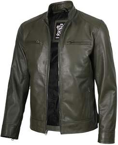 Chaqueta de Cuero para Hombre, Personalizada, con Estampado Frontal, para Invierno, Tejido PU Transpirable, Diseño con Cuello Alto y Cierre de Cremallera, Alta Calidad, Estilo Casual - Product Image 6