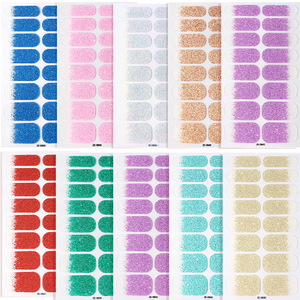 Qianya Gradient Glitter Nail Stickers Étanche Aucune Lumière Nécessaire-Mode Nail Wrap Vinyle Stickers pour Femmes Filles DIY <span class=keywords><strong>Manucure</strong></span> - Product Image 1