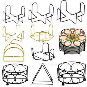 Étagère de rangement triangulaire Tian Tian Hong, support à tasses minimaliste empilable non pliable, ensemble de 6 pièces, cadre en fer électroplaqué - Product Image 6