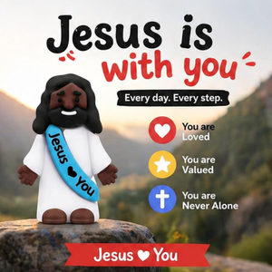 Estatuas Religiosas de PVC, Diseño para Iglesias, Recompensas para la Escuela Dominical, Recuerdos de Bautizo, Mini Jesús Negro de 10 Colores - Product Image 2