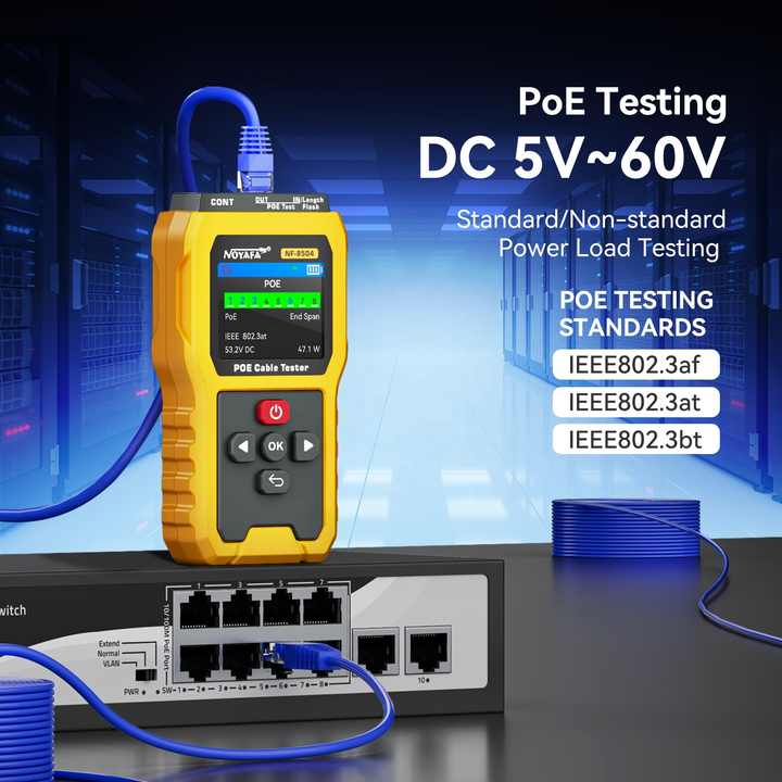 NOYAFA Network RJ45 CAT5 CAT6 Cable Tester - IEEE802.3 Af/at/bt