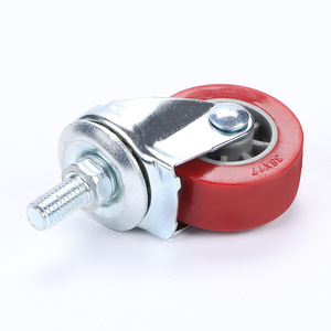 Wolverhampton Pu Swivel <b>Caster</b> 1.5 Inch Screw Rod Type Maroon <b>Wheel</b> Firm Wear Resistant - Product Image 3