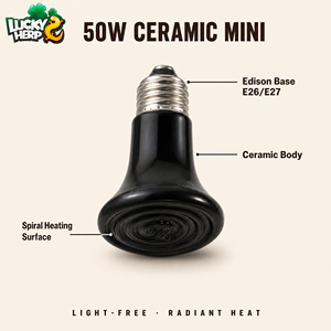 Lampada Riscaldante in Ceramica LuckyHerp 50W Ecologica Mini per Uso Interno per Riscaldamento di Tartarughe, Lucertole e Ricci - Product Image 2