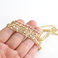 Collier clavicule délicat en laiton plaqué or 14 carats pour femmes, motif Cadena Oro Laminado, chaîne en forme de nez de cochon, vente en gros de bijoux CM