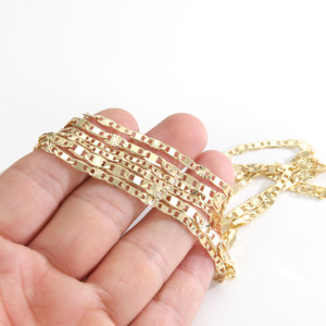 Collar de Clavícula con Patrón Delicado para Mujer, Latón, Chapado en Oro de <span class=keywords><strong>14k</strong></span>, Cadena con Forma de Nariz de Cerdo, Venta al por Mayor de Joyería CM - Product Image 4