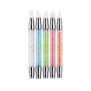 Pinceau de sculpture pour ongles en silicone à double embout, poils synthétiques, pour manucure et pointillage - Product Image 1
