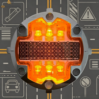 Borne de signalisation routière solaire IP68 Cat Eye avec noyau remplaçable, installation facile, guide de positionnement pour la sécurité routière