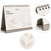 Calendrier de bureau minimaliste 2025 – Couvertures matifiées, bords découpés avec précision, support en carton rigide gris pour bureau moderne à domicile