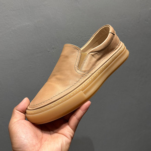 Mocasines de cuero genuino, suaves, transpirables, informales, para hombre, de tacón bajo, color sólido, suela adhesiva. - Product Image 1