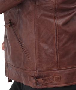 Veste en cuir de vachette véritable de haute qualité personnalisée Biker chaud Design classique col montant direct de l'usine en gros veste pour hommes - Product Image 3