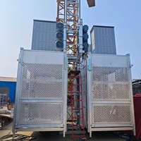 Hoist Konstruksi Tugas Berat Pabrik SC300/300 Double Cage 2*3000Kg Pengangkat Material dan Penumpang