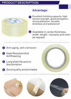 Ruban adhésif transparent anti-déchirure Bopp, largeur 48 mm, pour l'emballage de colis e-commerce, l'emballage de cartons et les boîtes de rangement
