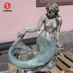 Sculptures d'extérieur Statue de sirène <span class=keywords><strong>nue</strong></span> en bronze pour jardin - Product Image 4