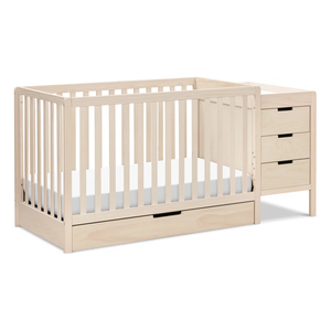Culla Convertibile in Legno Massello Durevole per Neonati <span class=keywords><strong>con</strong></span> Cassetto Portaoggetti per Soggiorno, Ospedale e Hotel - Product Image 4