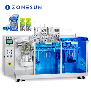 ZONESUN-Bomba magnética automática de 2 cabezales, bolsas de bolsas prefabricadas, bebidas energéticas, máquina de envasado y sellado de llenado de líquidos - Product Image 1