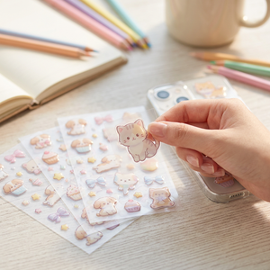 Pegatinas 3D Personalizadas con Efecto Domo de Epoxi, Adhesivos de Cristal Impermeables con Diseño de Gato de Dibujos Animados <span class=keywords><strong>para</strong></span> Decoración de Laptops y Teléfonos, Venta al Por Mayor de Fábrica - Product Image 5