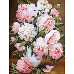 Peinture Diamant Chenistory Vintage, Bouquet de Pivoines, Broderie Complète, Nature Morte Florale pour Décoration de Salon et Maison - Product Image 5