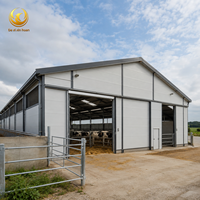 Bâtiment agricole en acier, hangar pour bétail, abri pour animaux, bâtiment agricole préfabriqué, structure en acier à grande portée
