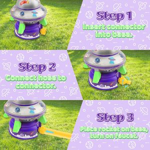 Arroseur d'eau UFO pour enfants jouets fusée d'eau d'été en plein air avec lumière jusqu'à <span class=keywords><strong>Liftoff</strong></span> 9-16ft & Spin Water Toy cadeau d'anniversaire - Product Image 5