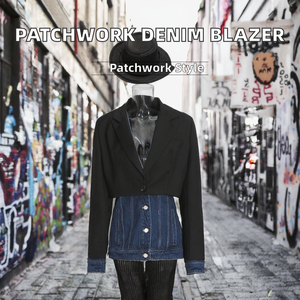 Nuevo Diseño, Chaqueta Blazer de Mezclilla con Manga Larga, Cuello en V, Bordado a Mano, Cierre de un Botón, Antiarrugas, para Mujer - Product Image 2
