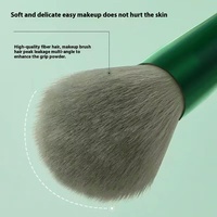 Vente chaude, ensemble de 13 pinceaux de maquillage professionnels en poils synthétiques de couleur verte, ensemble de pinceaux de maquillage, outil de maquillage, emballage en flanelle