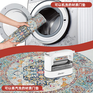 Alfombra Redonda Retro Americana con Patrón de Medallón, Fibra de Poliéster, 8x10 Pies, Antideslizante, para Sala de Estar, Decoración del Hogar - Product Image 4