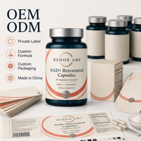 Capsules de NAD+ et de Resvératrol OEM/ODM - Niacinamide Nucleoside de Haute Pureté pour Stimuler l'Énergie Cellulaire, Favoriser la Réparation