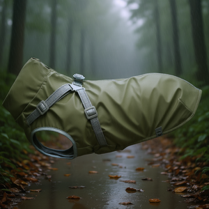 Arnés Impermeable para Perro Pontis Rain Cape Talla XS, Color Verde Oliva, con Correas Ajustables para Uso en Exteriores - Product Image 3