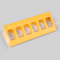 Scatola per Macaron in Cartone con 6 Scomparti e Manica in PET Trasparente Stampata Personalizzata, Confezione Regalo per Macaron