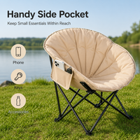 Chaise de camping pliante en acier carbone durable, rembourrée en coton, double couche Oxford 600D, pour la plage, les voyages et la pêche