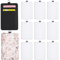 Tempat kartu kredit tekan panas sublimasi dompet kantong kulit Pu kosong gantungan kunci satu sisi sublimasi Diy pencetakan Transfer panas