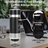 Machine à expresso portable 20 bars, cafetière à capsules, rechargeable par USB, mini-cafetière pour les voyages, l'extérieur et le bureau