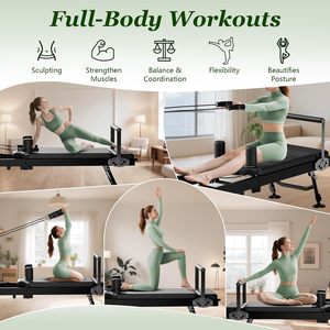 Cama de Pilates Plegable Semi-elevada Comercial para Ejercicios de Core, Equipo de Yoga para el Hogar, Innovador Aparato de Pilates con Torre - Product Image 6