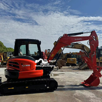 Excavatrice Kubota KX165 d'occasion, mini-pelle de 6 tonnes, pour usage agricole et de jardin, excavatrice sur chenilles