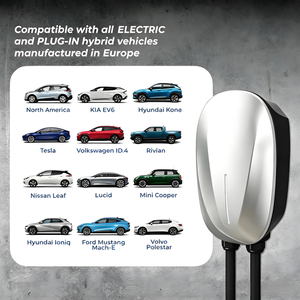 สถานีชาร์จรถยนต์ไฟฟ้าแบบติดผนัง รุ่นใหม่ 32A 7kW Type 2 สีขาว พร้อมหน้าจอ LCD รองรับการ์ด  ระบบความปลอดภัยอัจฉริยะ IP65 ใช้งานได้ทั้งภายในและภายนอกอาคาร - Product Image 1