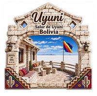 Aimant de réfrigérateur en résine 3D irrégulière créative de haute qualité, souvenir touristique de Bolivie, vente en gros d'usine