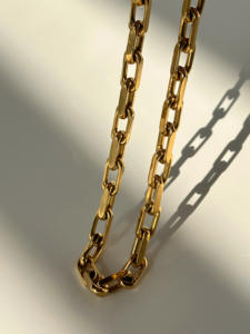 Conjunto de joyería impermeable al por mayor collar de cadena ancha gruesa joyería de cadena gruesa collar de gargantilla de cadena cubana de oro para mujer - Product Image 6