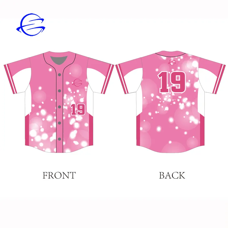 Оптовая продажа с фабрики, все сублимированные розовые рубашки, спортивная одежда, модные женские бейсбольные Джерси, бесплатный дизайн