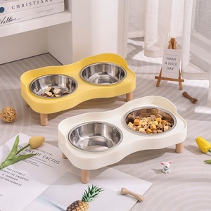 Bol double pour animaux de compagnie Youcheng en acier inoxydable, surélevé, anti-renversement, pour chats et chiens - Product Image 3