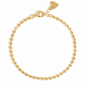 Bracelet pour femme Gemnel en argent sterling 925 anti-oxydation, chaîne à perles à texture martelée - Product Image 1