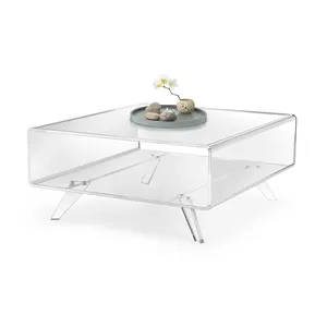 Table basse en acrylique de meubles multifonctions de conception de taille personnalisée de haute qualité
