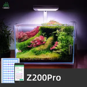 Hot bán tuần Aqua Z200 Pro wrgb UV quang phổ đầy đủ chu kỳ thời gian mờ LED thông minh ánh sáng hồ cá cho bể cá