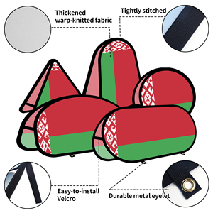 Bannière ovale pop-up Belarus en tissu tricoté warp-knit pour la promotion publicitaire en extérieur, tente extérieure - Product Image 3