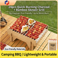 JIAHUI Bruiloftdecoratie Wegwerp Bamboe Spiesjes Cadeaubox Biologisch afbreekbaar Papier Houtskool Grill Buiten