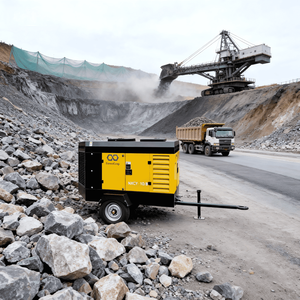 Compresseur d'air à vis portable robuste 93 kW 8 bars 282 CFM pour le forage de roches dans l'exploitation minière - Product Image 1