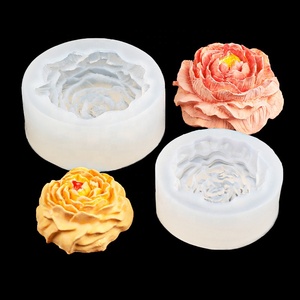 2 estilos 3D peonía flor azúcar Chocolate silicona Fondant molde para decoración de pasteles 3D hecho a mano jabón gota molde de silicona - Product Image 6