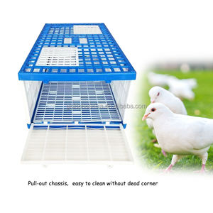 YYC Cage de transport d'oiseaux en plastique à trois portes Cage de pigeon de course de volaille Cages d'entraînement avec mangeoire et boîte d'abreuvement - Product Image 4